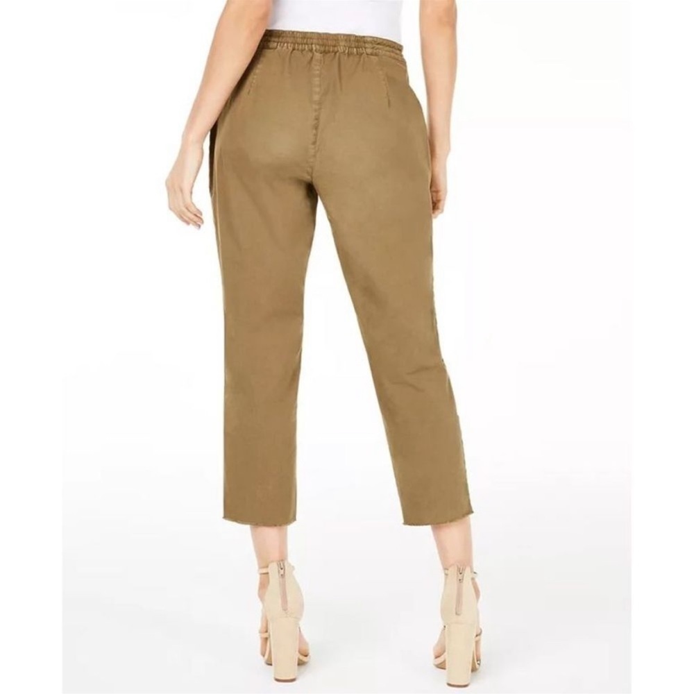 Guess | NWT Anya Sergeant Green Tie Cropped Raw Hem Cargo Style Crop Pants 2 - Picture 5 of 5